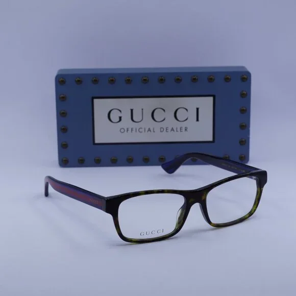 Gucci GG0006OA 003 Rectangle Eyeglasses - Havana 55mm